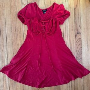 Red Short Sleeve Dress